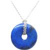 Cozzi Gioielli Girocollo in Argento 925 con Ciondolo in Lapislazzuli Naturale - Pendente Pietra Dura Blu con Catenina - Lapis - Collanina - Collana -