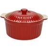 Brandani cocotte pentola in ceramica con coperchio rosso 16,5 x 12 x 9 cm