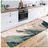 Siunwdiy Tappeto Cucina Antiscivolo Passatoia Zerbino antiscivolo lavabile in lavatrice,verde,marrone,tappetino bagno a pelo corto 3.7 Metri per salotto, corridoio, ingresso interno，60X370CM
