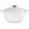 LE CREUSET Cocotte Rotonda Evolution 20cm Nero Pomello Oro Ghisa Vetrificata