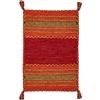 Pierre Tappeti Tappeto ANTIQUE-KILIM rosso tessuto a mano in cotone e ciniglia cm.60x90