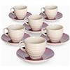 Albalù Set Tazzine da Caffè con Piattino in Porcellana Colorate Viola Servizio Completo da 12 Pezzi di cui 6 Tazzine e 6 Piattini Lavabili in Lavastoviglie
