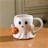 FSLLWGWG Halloween Ghost Coffee Mug, tazza in ceramica Ghostface, simpatiche tazze a forma di fantasma, regalo di Halloween per i vostri cari, 440 l (bianco)