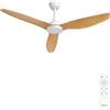 CREATE / WIND BALANCE/Ventilatore da soffitto con luce bianco e legno chiaro con telecomando / 40W, Silenzioso, Ø132 cm, 6 velocità, programmabile, funzione estate-inverno, luce LED 3 temperature