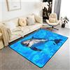 Loussiesd Tappeto per soggiorno, camera da letto, oceano, animali marini, tappeto morbido, decorazione per la casa, per camera da letto, soggiorno, 100 x 150 cm