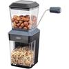 GEFU Trito - Macinasce in acciaio inox con manovella, per noci, mandorle, cioccolato, biscotti, con cassetto di raccolta, lavabile in lavastoviglie