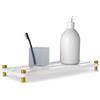 PawwJoy Organizer per lavello color oro con piedini in metallo, vassoio per lavello in pietra, dispenser per spugna e sapone, 28 x 11 cm, in diatomite ad asciugatura istantanea