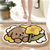 KRYCRHIA Tappeto da bagno a forma di fiore, morbido, accogliente, floreale, erba, muschio, funky shaggy, antiscivolo, soffice e assorbente, lavabile in lavatrice, per bagno, vasca e doccia, decorazione