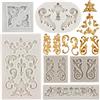 Sijiangmold Set di 6 stampi in silicone barocco per fondente e riccioli, in silicone, a forma di fiore, in filigrana, per decorazioni 3D per cupcake, decorazioni per torte, caramelle, argilla