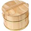 PawwJoy Barile di riso al vapore in legno, ciotola portatile per sushi, riso, con coperchio, contenitore rotondo per riso, budino, tofu, riso, 16 x 16 x 11 cm