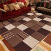 Rug-QJDDUP Tappeto Quadrato Salotto,Brown,120 x 120 cm, Tappeti Pelo Corto, Soggiorno, Cameretta bambini,Stanza dei giochi,Design moderno a righe con motivo geometrico marrone beige