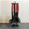 ROYALTY LINE, RLU06, Set Utensili da Cucina Rosso, 7 Pezzi con Carosello, Design Moderno, Resistente al Calore fino a 240°C, Facile da Pulire, 135 x 135 x 38 cm, Rosso