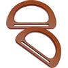 jiingekk Maniglie per borse in legno di ricambio per borsa a forma di D, accessori per borse da spiaggia all'uncinetto decorative