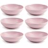 Acan Tradineur - Confezione da 6 piatti fondi, realizzati in plastica, adatti per uso alimentare, forno a microonde e congelatore, Ø 19 x 5,5 cm, colore rosa pastello