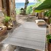 SIMPEX Tappeto Outdoor Grigio 80x150 cm Passatoia Resistente alle Intemperie UV Facile da Pulire Design Scandinavo Boho per Cucina Balcone Terrazza