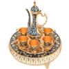 Wiyuer Set da tè in stile turco, 280 ml, 6 tazze da tè con vassoio da tè, elegante teiera, vintage, per tè pomeridiano, decorazione per la casa, ristorante, tea party