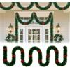 UISEBRT Ghirlanda natalizia artificiale con 40 fiocchi rossi, ghirlanda di Natale ghirlanda decorativa ghirlanda di abete per albero di Natale accessori per feste giardino matrimoni soffitti camino
