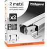 Eurocali 2x Profili da 2 metri (4mt) in Alluminio grigio per Strisce LED Copertura Opaca - larghezza max striscia led 12.5mm - 17.2 x 14.4