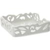 Hervit Portatovaglioli Jolie in Porcellana Bianca Traforata a Mano con Scatola Regalo - Porta Tovaglioli di Design Elegante e Raffinato - Casa Ufficio Pausa Caffè Arredo Cucina - 20x20cm