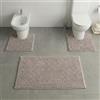 SUSANNA HOME DESIGN Set 3 Tappeti per Bagno Grigio Perla Antiscivolo Super Assorbenti in Ciniglia - Parure Tappetino Doccia o Vasca, Tappeto Bidet, Tappeto WC, OEKO-TEX