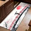 Generic Scena Di Neve Tappeto cucina multifunzione 50 x 200 cm Ponte in stile giapponese con fiori di ciliegio Antiscivolo, lavabile, passatoia lunga per corridoio, ingresso, sala, cucina e ufficio