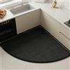 LDZDGD Tappeto da Cucina Angolare Curvo per Area a L, Tappeto Antifatica Imbottito a Forma di Ventaglio, Antiscivolo, Assorbente e Lavabile(Color 1,120 X 120CM)
