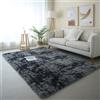 Hearda Tappeto Salotto Pelo Lungo Shaggy, Tappeto Peloso per Camera da Letto Morbido e Soffice Tie Dye Tappetino Peloso Pelo Lungo Moderno con Fondo Antiscivolo (Grigio scuro C,120x180cm)