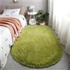 Hearda Tappeto Ovale Salotto Pelo Lungo Shaggy, Tappeto Peloso per Camera da Letto Morbido e Soffice Tappetino Peloso Pelo Lungo Moderno Lavabile con Fondo Antiscivolo (Verde erba,100x200cm)