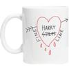 Bioclod Harry Fine Line Heart Bianca Ceramica Tazza Per Tè Caffè White Ceramic Mug Cup For Tea Coffee