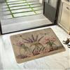 Generic Zerbino con motivo floreale primaverile, lavanda e fiori di pesco, per ingresso esterno e interno, stile shabby chic, in gomma, impermeabile, antiscivolo, assorbe la polvere, facile da pulire, 73 x 43