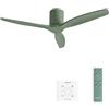 CREATE / WINDCALM M/Ventilatore da soffitto verde salvia con controller e telecomando / 40W, ABS, Ø132 cm, 6 velocità, funzione estate-inverno