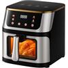 Generico Friggitrice ad Aria 10L Extra Large con Cestello in Vetro - 1400W, Display Touch Digitale, Programmi Preimpostati e Personalizzabili, Cottura Sana Senza Olio, Rivestimento Antiaderente 220-240V 50Hz