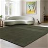 the carpet Relax Tappeto moderno a pelo corto, soggiorno, fondo antiscivolo, lavabile fino a 30 gradi, morbidissimo, aspetto pelliccia, Verde, 240 x 240 cm