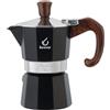 FOREVER Caffettiera Moka Alluminio, Miss Moka Prestige 'Radica', Caffettiera Moka per Casa, Caffettiera Portatile per Viaggio, inclusa Guarnizione in Silicone (1 Tazza)
