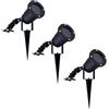Ledvion - 3 pezzi, Faretti Esterno Lampade, IP65, 220-240V, Con Picchetto, Illuminazione Elettrica da Giardino, Senza GU10 Lampadina, Orientabile, Impermeabile