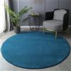 GIBZ Tappeti Rotondo Velluto Corallo Morbido Solido Tappetino Lavabile Bambini Memory Foam per Salotto Camera da Letto, Verde Acqua, 100×100cm