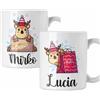 Colorfamily Coppia di tazze Natale Tazza Natalizia PERSONALIZZABILE con nome Renne Merry Christmas Mug 11 Oz Idea Regalo