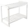 Jenngaoo Scaffale organizer sotto il lavello espandibile a 2 livelli, scaffale portaoggetti regolabile per ripiano per cucina e bagno (si espande da 17 '' a 29 '')