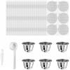 SENRISE 6 capsule riutilizzabili per caffè espresso, ricaricabili, in acciaio inox, con 204 guarnizioni in alluminio, 1 cucchiaio, 1 pennello, cialde da caffè compatibili con macchina Nespresso