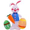 TAIZhiChen Pasquale Gonfiabile da 1.8 M Con Illuminate, Decorativi Coniglio Pasquali Gonfiabili Uovo di Pasqua e Carota, Intemperie con Picchetti e Corda, Decorazioni Primavera per Cortile Pasquale