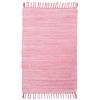 THEKO | Tappeto Dhurry in 100% cotone a tessitura piatta Tappeto Happy Cotton | Tessuto a mano | Colore: rosa | 160x230 cm