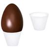 Generico Confezione Uova di Pasqua, Cellophane Trasparente con Base Supporto Bianca - Idoneo Contatto Alimentare (80 pz Base 2 Ø inf. 6,9 cm Ø sup. 11,5 cm H 8 cm)