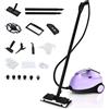 GYMAX Pulitore a Vapore Professionale 2000W per Uso Domestico, Scopa a Vapore (Viola)