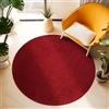 SIMPEX Tappeto Rotondo 120 cm Rosso, pelo corto uniforme, design attuale, base antiscivolo per soggiorno