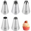 TWhours FURREN 5 Pezzi Beccucci Sac a Poche Grandi a Stella Punte Sac a Poche Professionali Beccucci in Acciaio Inox Bocchette Decorative Accessori Beccucci per Zeppole per Decorare Torte Crema Cupcake