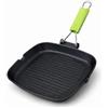 Olympia Cookware Bistecchiera Grill 26x26cm, Olympia - Piastra Padella Grill in Alluminio Pressofuso Antiaderente 5 Strati, Manico Salvaspazio Verde, Senza PFOA e Nickel, Prodotta in Italia