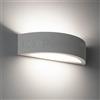 TOT ELECTRIC Applique da parete in gesso attacco R7S lampada mezzaluna semicircolare doppia luce design moderno bianco verniciabile