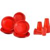 DETERMONDO Set 190 Pezzi Natalizio 45 Piatti Piani Rossi, 45 Piatti Fondi Rossi 50 Piatti Dessert, 50 Bicchieri Rossi Servizio per 12 Persone o Più, Feste Natale, Elegante, Riutilizzabile