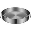 Puupaa Set di teglie rotonde in acciaio inox, 24-32 cm, antiaderenti, vassoio versatile per cottura a vapore per cheesecake, quiche, pizze profonde, forno e congelatore (28 cm)