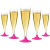 WOOPARTY Set 24 Flute Fucsia in Plastica - 200 ml | Calici da Spumante Riutilizzabili - Eleganti e Resistenti | Ideali per Festa, Matrimonio, Brindisi, Aperitivo, Eventi - 6,5x17,5 cm